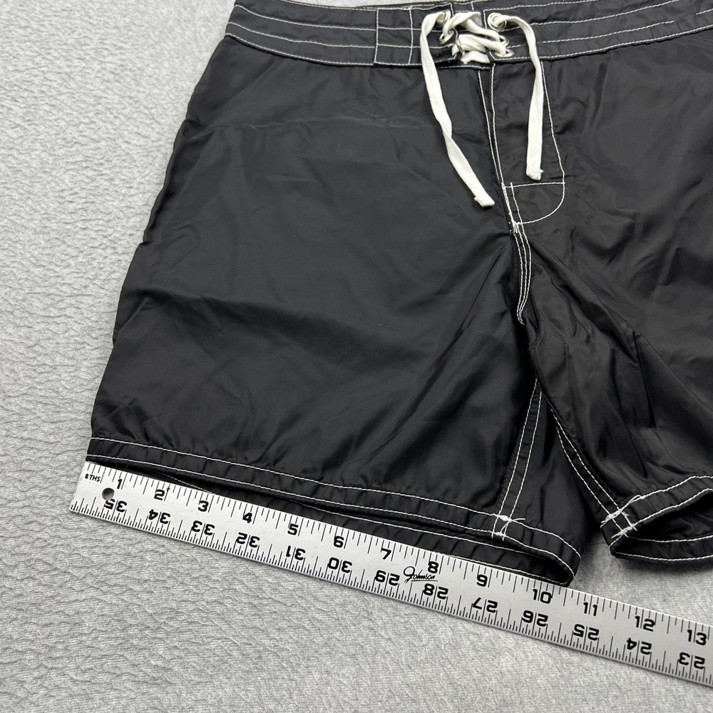 Birdwell Beach Britches Board Shorts Mens 30 Black Lace Up Swim Stitch USA Made - Picture 14 of 16